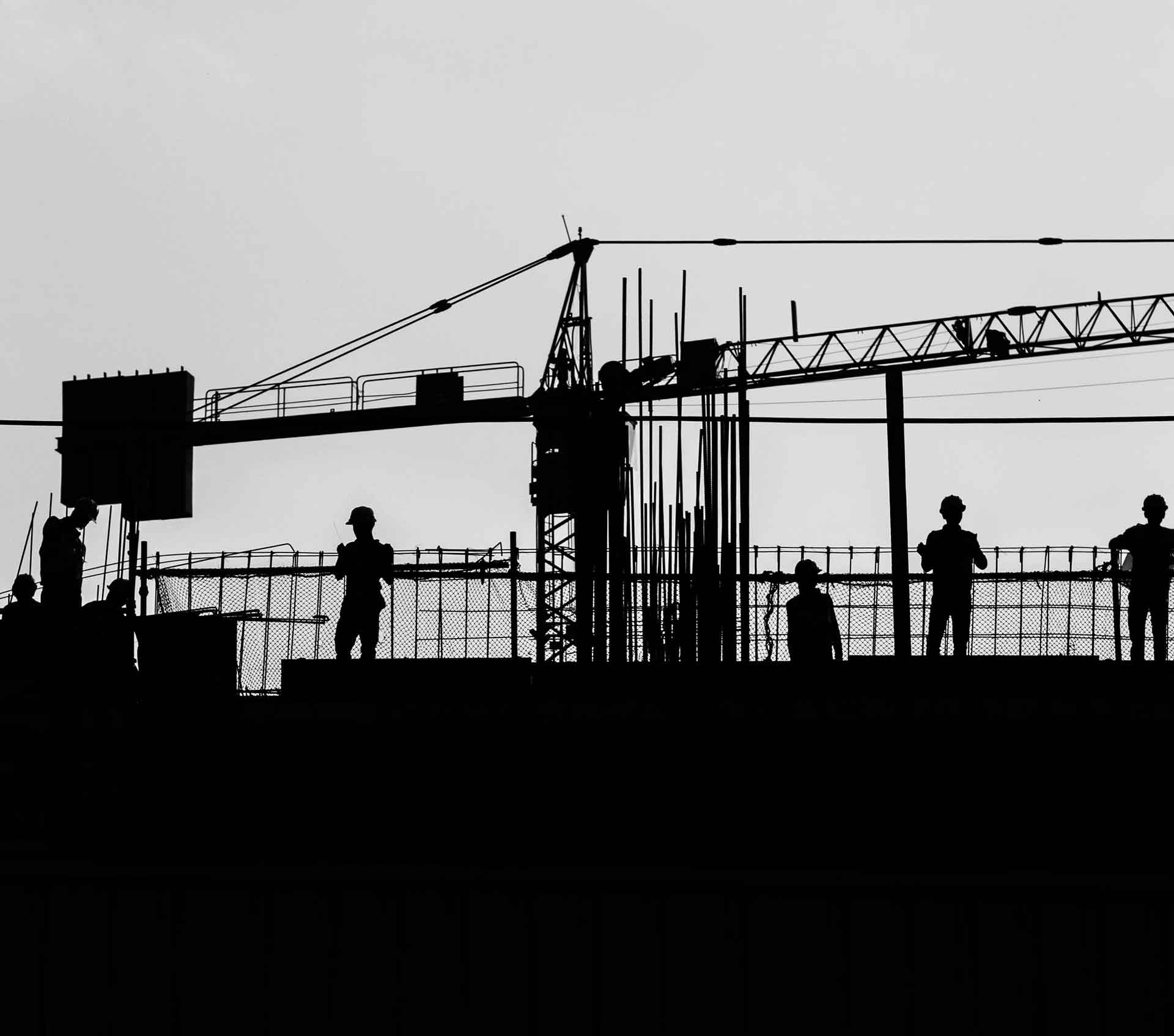 People working on construction site